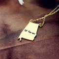 Personalised USA State Necklace Personalised USA state map necklace