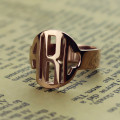 Rose Gold Monogram Ring Personalised rose gold circle monogram ring view
