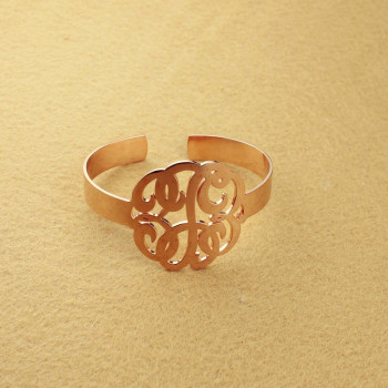 Hand Drawing Monogram Initial Bracelet 1.6 Inch 18ct Rose Gold Plated Hand Drawing Monogram Initial Bracelet 1.6 Inch 18ct Rose Gold Plated