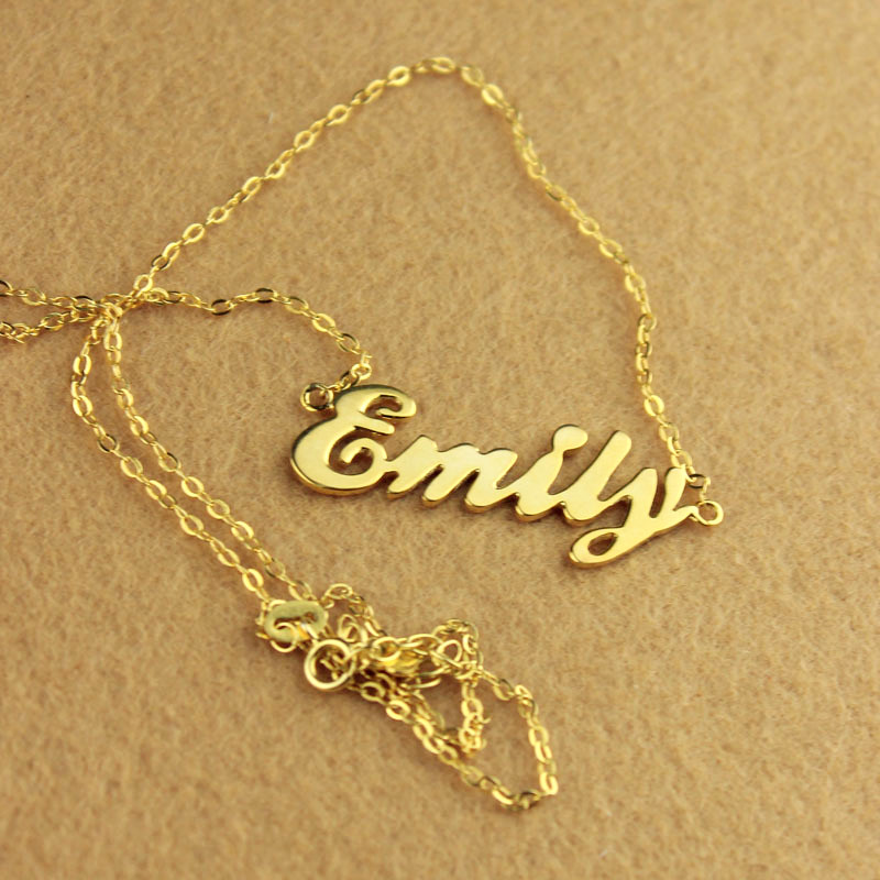 Cursive Script Name Necklace in 18ct Solid Gold Cursive script name necklace in 18ct solid gold