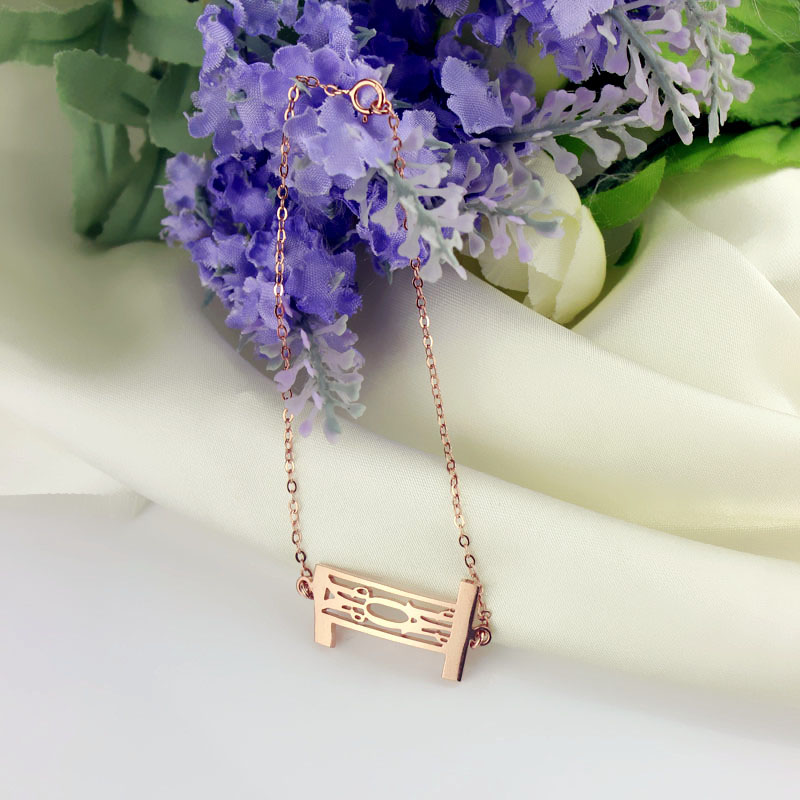Personalised 3-Initial Monogram Bracelet Detail Personalised three-initial monogram bracelet or anklet detail
