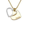 Personalised Two Tone Heart Necklace for Couples Personalised two tone heart necklace for couples
