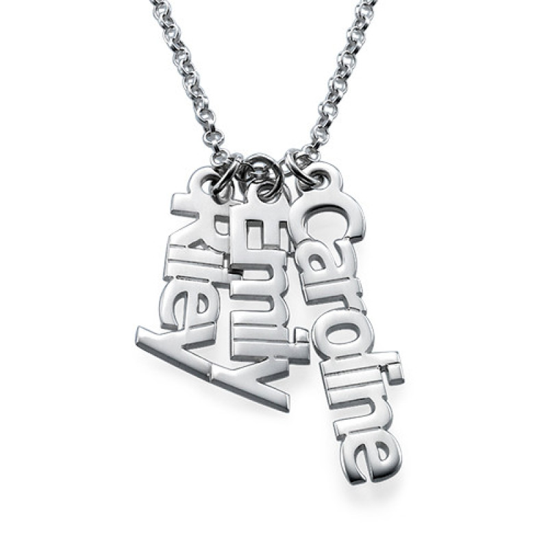 Vertical Name Necklace in Sterling Silver Vertical personalised name necklace in sterling silver