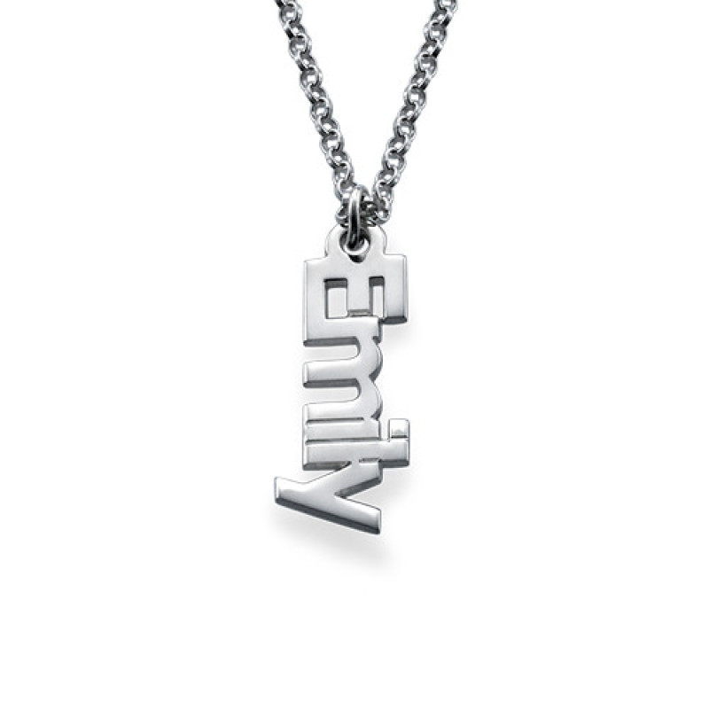 Vertical Name Necklace in Sterling Silver Vertical personalised name necklace in sterling silver
