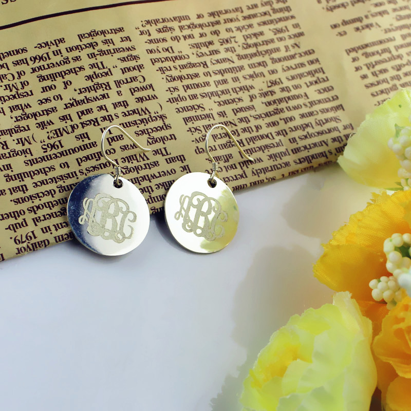 White Gold Monogram Earrings White gold monogram earrings product view