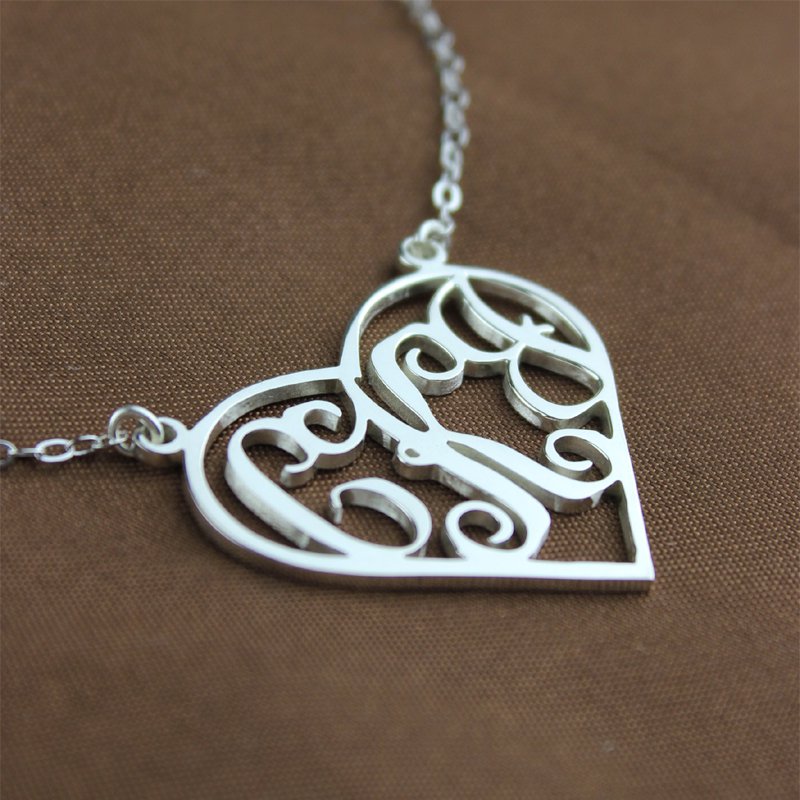 White Gold Monogram Pendant White gold monogram pendant