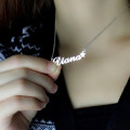 White gold name jewellery necklace