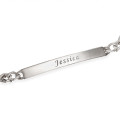 Women's Personalised ID Name Bracelet Women's personalised sterling silver ID name bracelet with Figaro chain