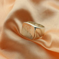 Engraved Square Monogram Ring Detail Engraved square monogram ring detail view