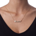 18ct Gold-Plated Silver Classic Name Necklace 18ct gold-plated sterling silver classic personalised name necklace