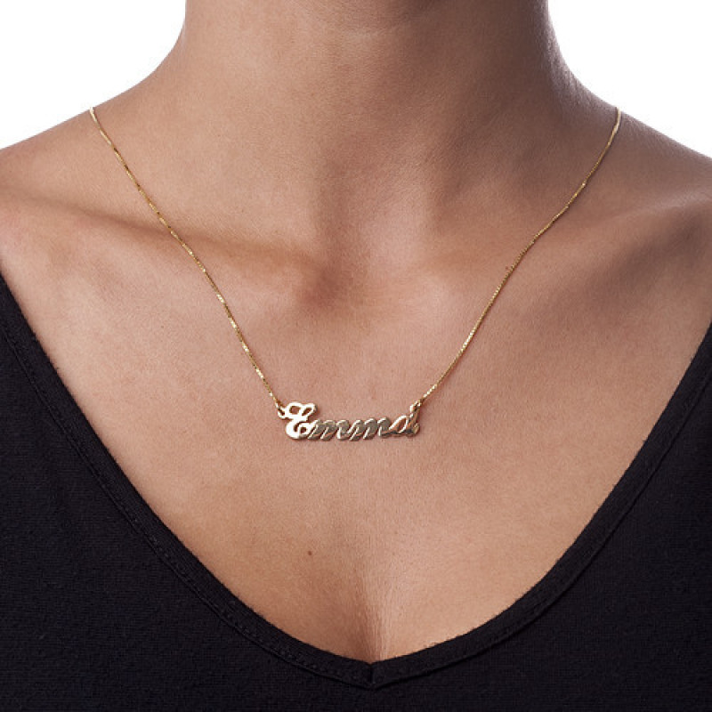 18ct Gold-Plated Silver Classic Name Necklace 18ct gold-plated sterling silver classic personalised name necklace