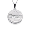 Personalised sterling silver football name necklace pendant
