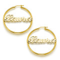 Personalised hoop name earrings in a script font