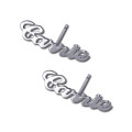 Personalised Sterling Silver Name Stud Earrings Pair of personalised sterling silver name stud earrings