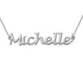 Silver Handwritten Name Necklace Silver handwritten name necklace pendant on a chain