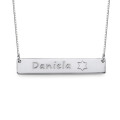 Silver Bar Necklace with Star of David Icon Silver bar necklace with Star of David icon