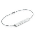 Sterling silver bar nameplate bracelet with star engraving option