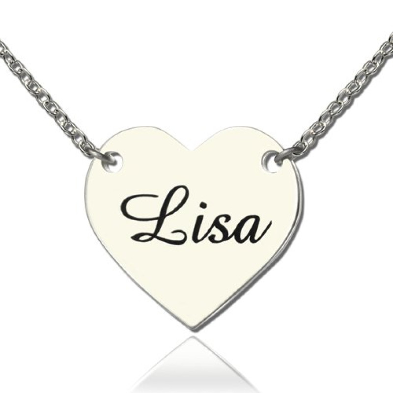 Personalised Stamped Heart Name Necklace Personalised stamped heart name necklace in sterling silver