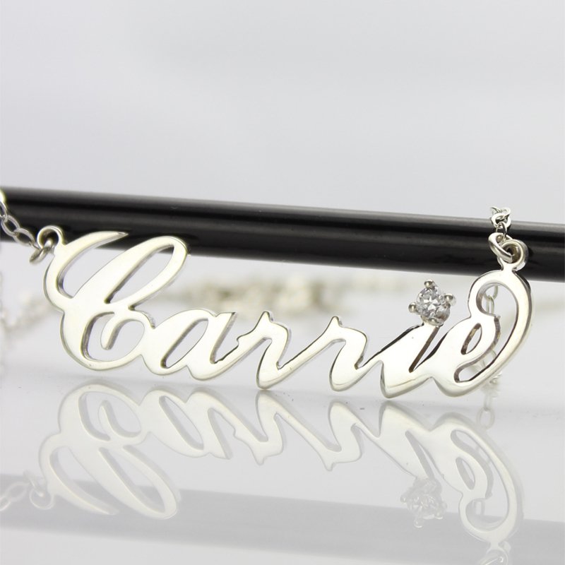 Carrie Name Necklace Carrie-style name necklace design
