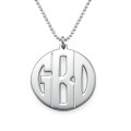 Personalised Silver Print Monogram Necklace Personalised silver print monogram necklace with rounded initial frame