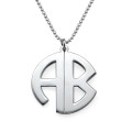 Personalised Silver Print Monogram Necklace Personalised silver print monogram necklace with rounded initial frame