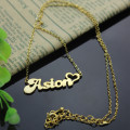 Custom BANANA font heart-shaped name necklace