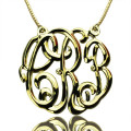 Cube premium monogram necklace pendant