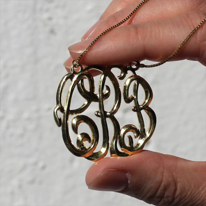 Cube premium monogram necklace product image
