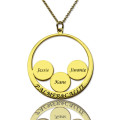 Mother's Family Name Pendant in Gold Personalised mother's family name pendant necklace
