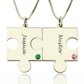 Engraved Puzzle Necklace for Couples Engraved puzzle necklace for couples
