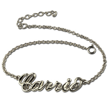 Sterling Silver Women's Name Bracelet Carrie Style