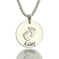 Memory Baby Footprints Name Necklace Personalised necklace with baby footprints and engraved names