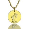 Personalised baby footprints name necklace