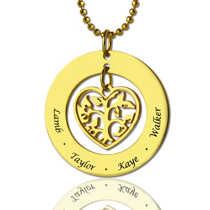 Circle Family Tree Pendant Necklace in 18ct Gold Plated Circle family tree pendant necklace product image