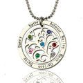 Personalised Family Tree Birthstone Name Necklace Personalised family tree necklace with engraved names and birthstones