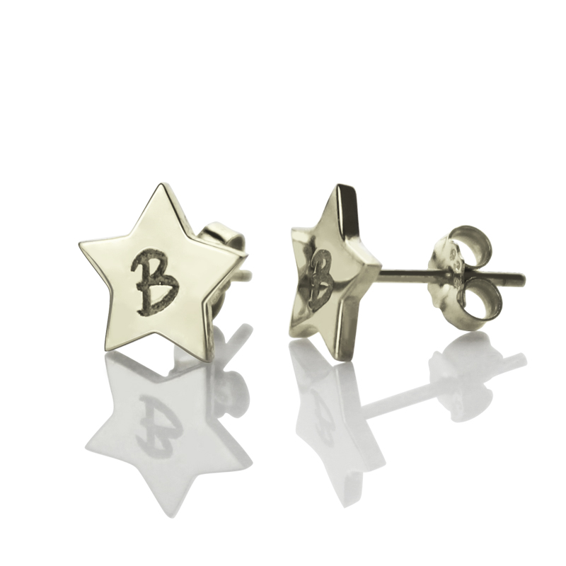 Personalised Star Initial Stud Earrings Personalised star initial stud earrings