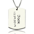 Personalised ID Dog Tag Bar Pendant Personalised ID dog tag bar pendant with name and birth date engraving