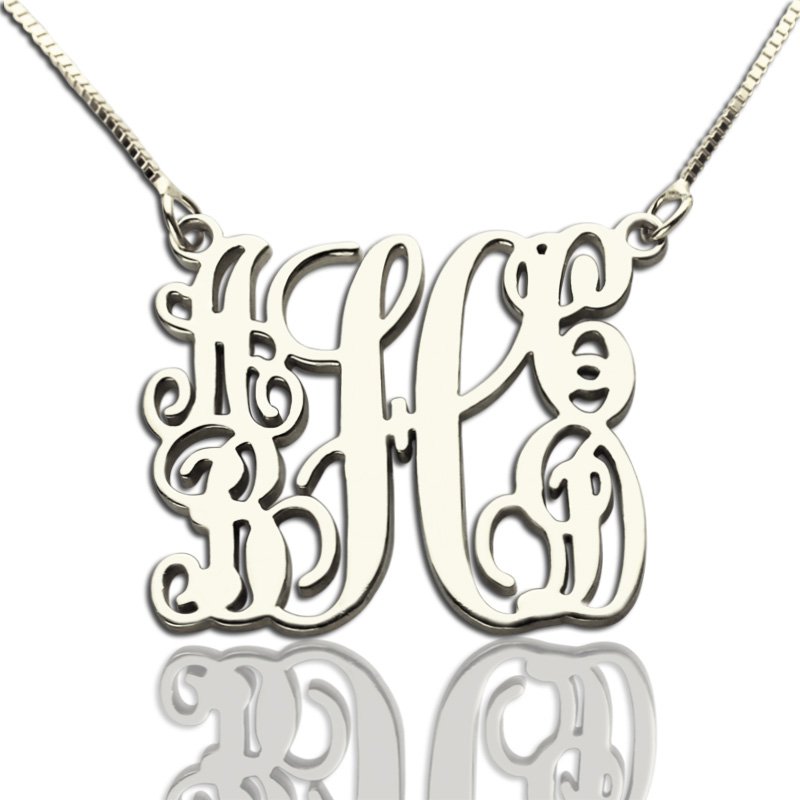 Custom 5 Initial Family Monogram Necklace in Silver Custom five-initial family monogram necklace in sterling silver