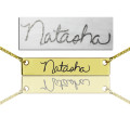 Custom Handwriting Signature Bar Necklace Personalised handwriting signature bar necklace