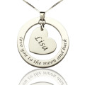Personalised Love You heart necklace with dangling charms