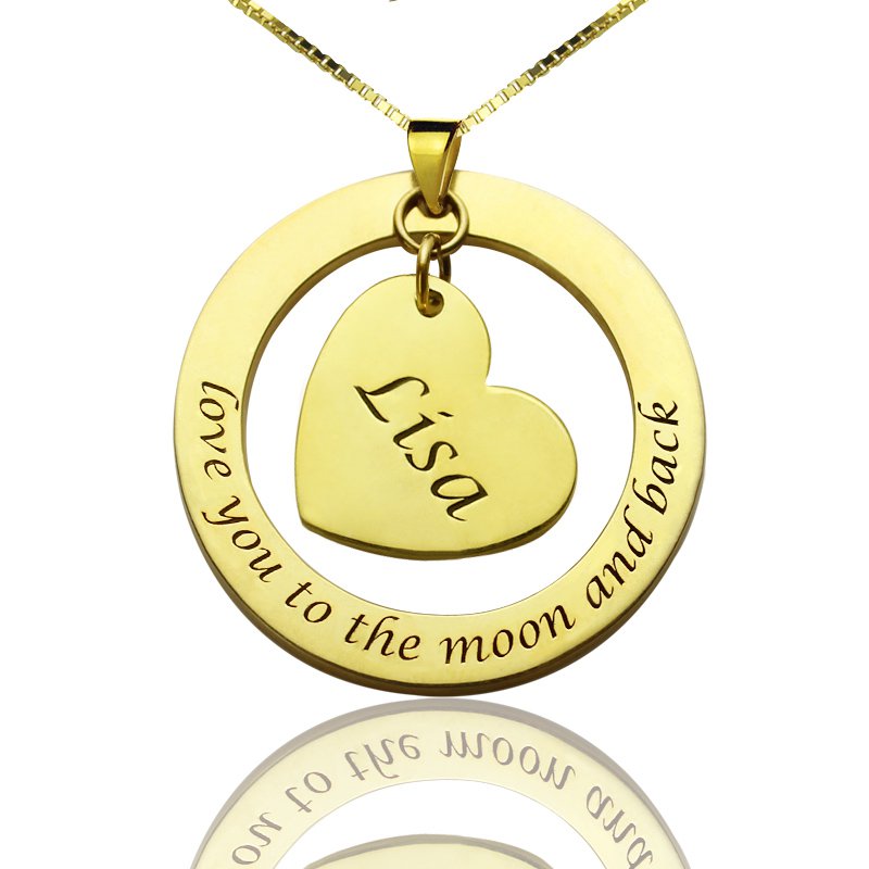 Custom Mom I Love You to the Moon and Back personalised necklace