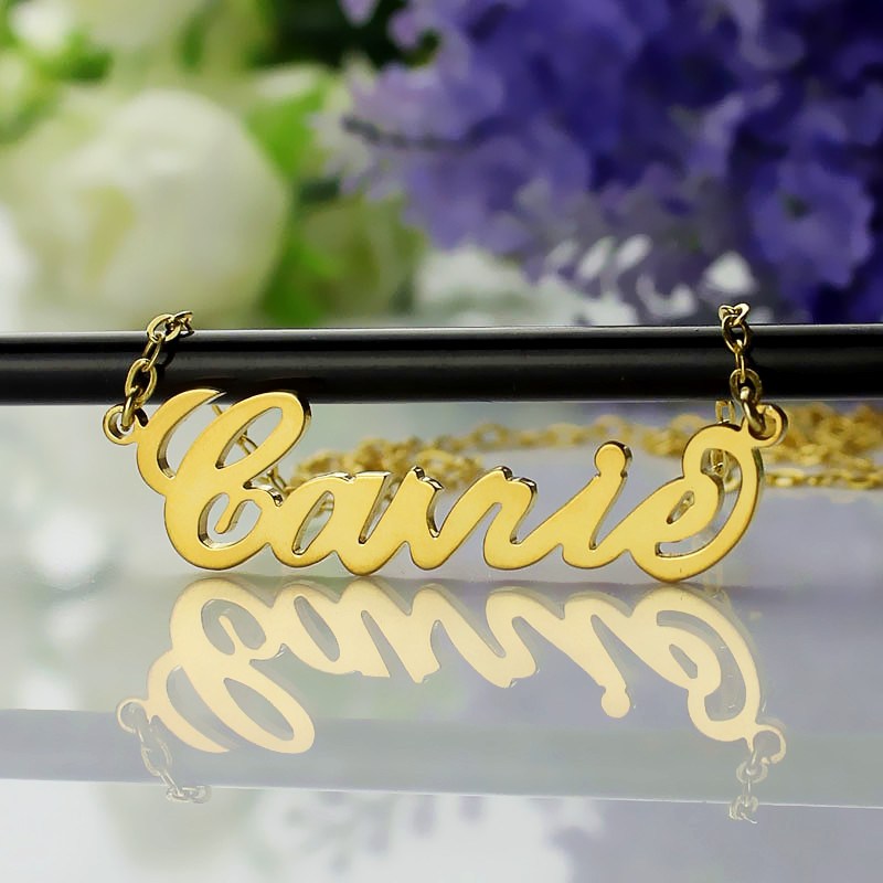 Personalised Carrie Name Necklace in 18ct Solid Gold Personalised Carrie name necklace in 18ct solid gold