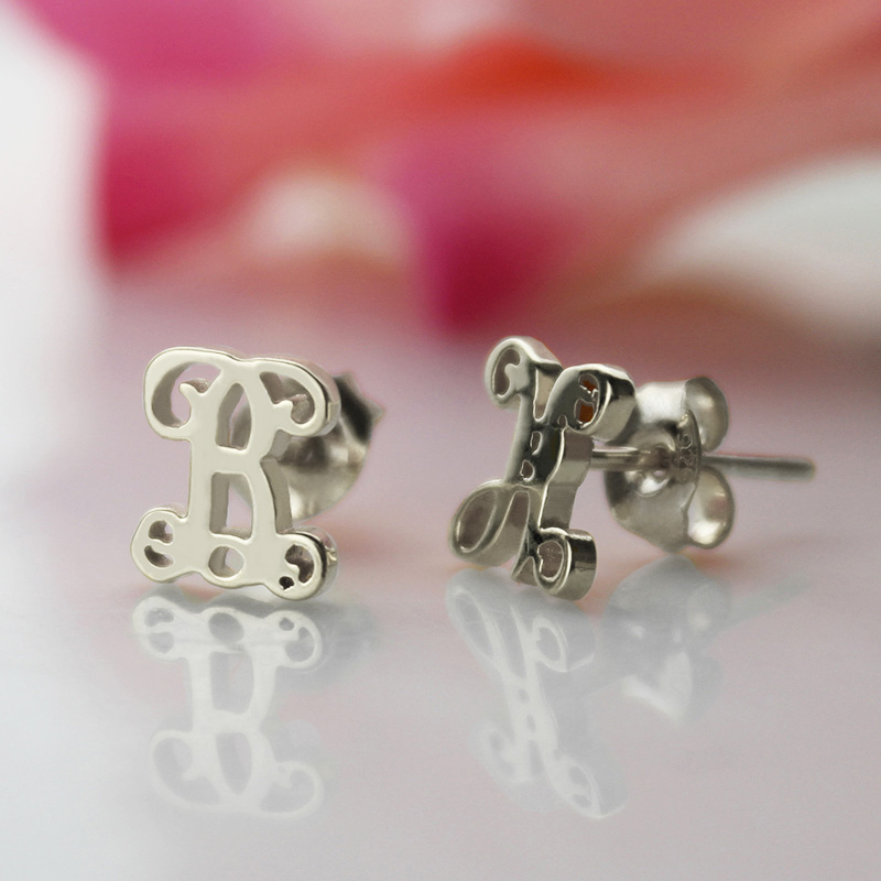 Personalised Single Monogram Stud Earrings Personalised single monogram stud earrings