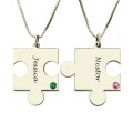 Engraved Puzzle Necklace for Couples Engraved puzzle necklace product image