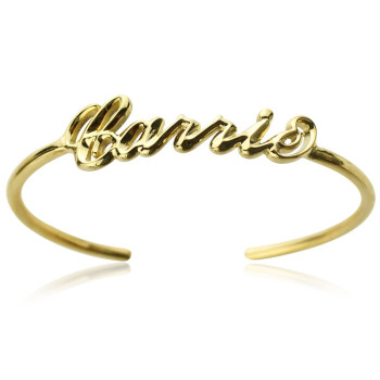 Personalised 18ct Gold Plated Name Bangle Bracelet Personalised 18ct Gold Plated Name Bangle Bracelet
