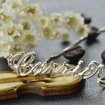 Personalised 3D Carrie Name Necklace Sterling Silver Personalised 3D Carrie Name Necklace Sterling Silver