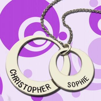 Engraved Ring Mother Necklace Sterling Silver Engraved Ring Mother Necklace Sterling Silver