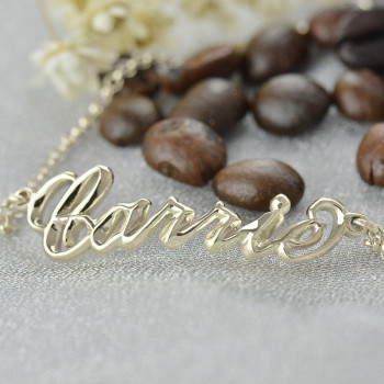 Sterling Silver Women's Name Bracelet Carrie Style