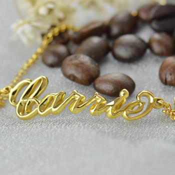 Custom Women's Name Bracelet 18ct Gold Plated Custom Women's Name Bracelet 18ct Gold Plated