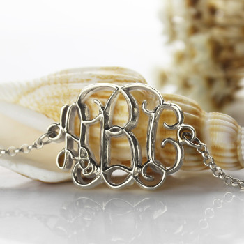 Celebrity Monogram Initial Bracelet Sterling Silver Celebrity Monogram Initial Bracelet Sterling Silver